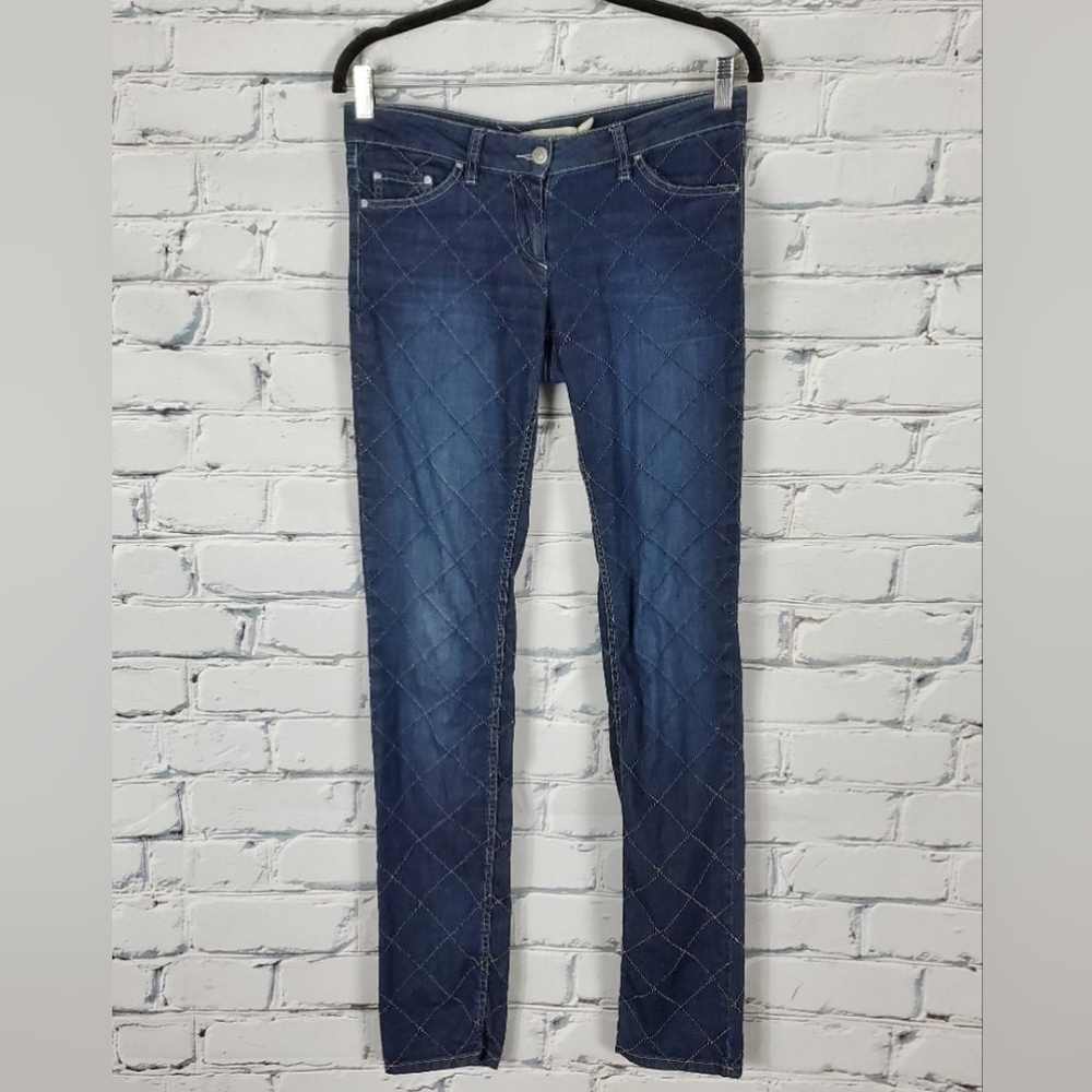 Isabel Marant Etoile Blue Skinny Diamond Stitch Jeans
